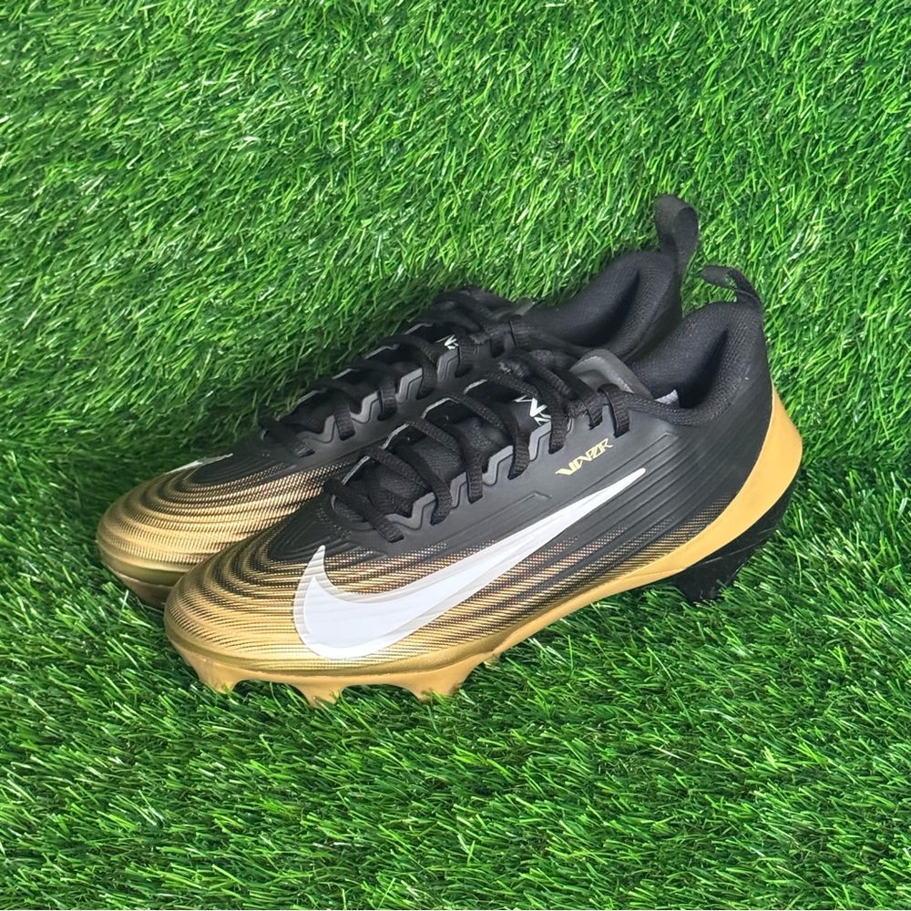 Size 8.5 - Mens Nike Vapor Speed 3 Black Gold Football Cleats - FB3303-003 - Picture 2 of 5
